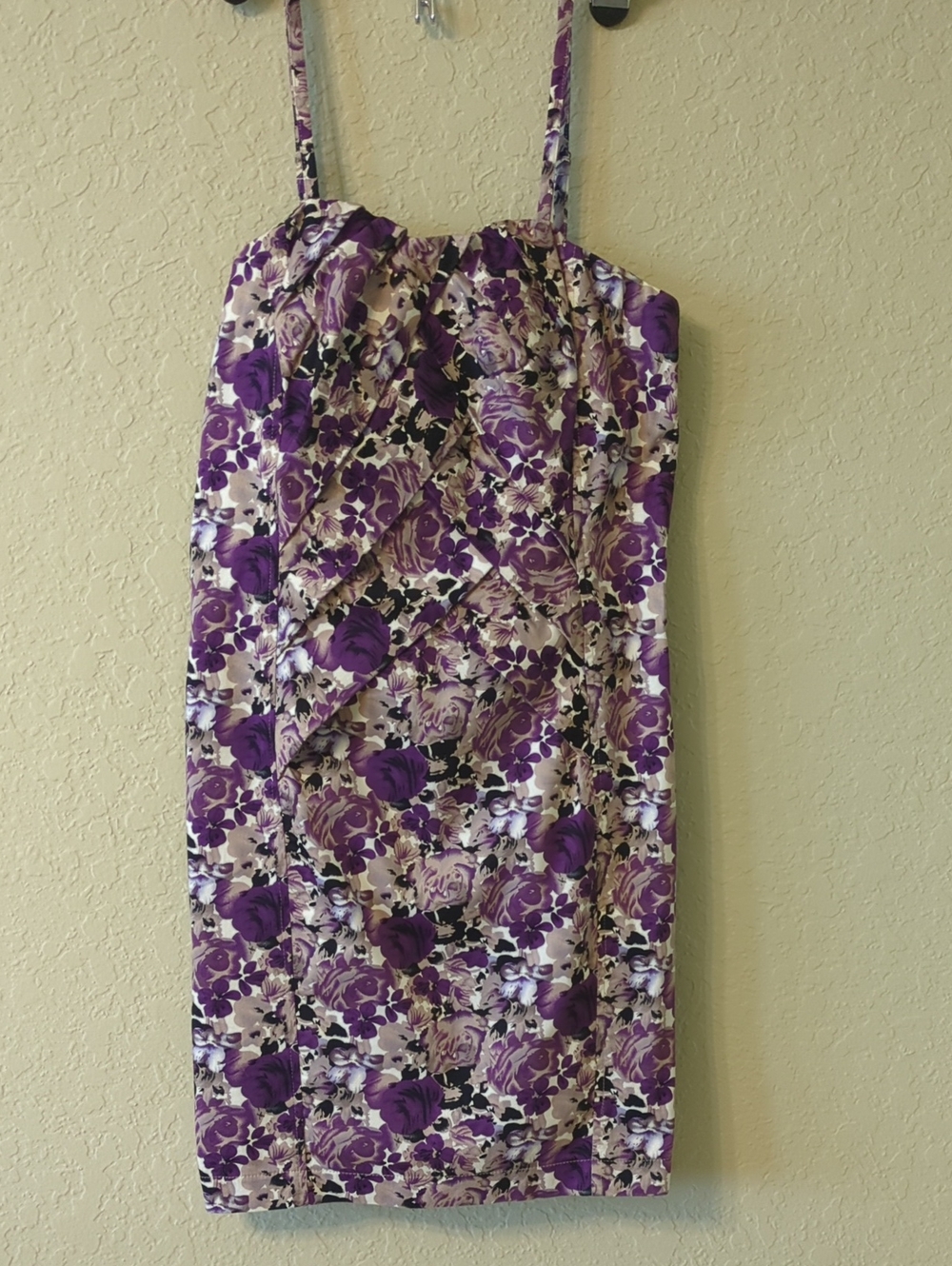 Floral Purple Spaghetti-Strap Dress
